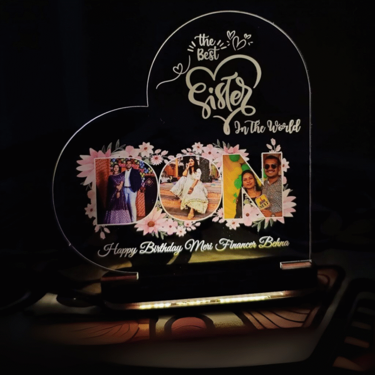 Customized acrylic light lamp for special occasions like birthdays and anniversaries